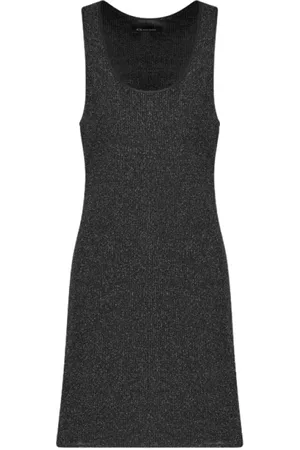 Emporio Armani Kjole, Dame, Sort, S, Kort lurex stof skede kjole
