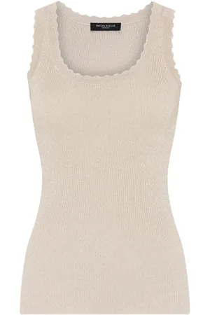 Bruuns Bazaar Top, Dame, , L, Anemonesbbwela Strik Top Sand Med Lurex