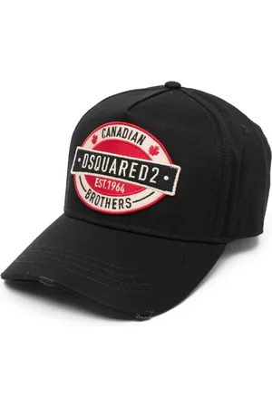 Dsquared2 Tilbehør, Herre, Sort, ONE SIZE, Bomuld, Sort kasket med logo og justerbar rem