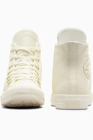 Converse Sko, Dame, Gul, 40 EU, Læder, Beige Læder Sneakers med Gummispids