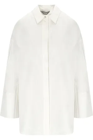 Max Mara Bluser & Skjorter, Dame, Hvid, 3XS, Bomuld, Hvid Sapore Skjorte med Kimono-ærmer