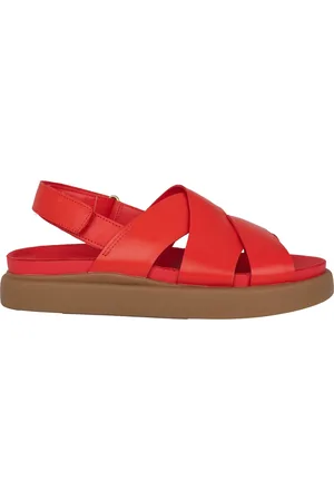 Clarks Sko, Dame, Rød, 35 1/2 EU, Læder, Rød Læder Dame Sandal - Aristella Sun