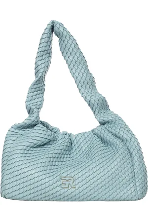 ERMANNO SCERVINO Taske, Dame, Blå, ONE SIZE, Læder, Plisseret Hobo Taske med Lynlås Lukning