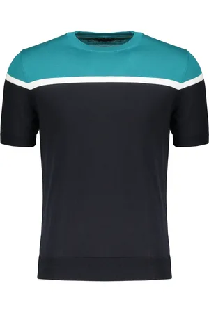 MOORER Top, Herre, Flerfarvet, 2XL, Bomuld, Ribbet bomuldstrikket T-shirt