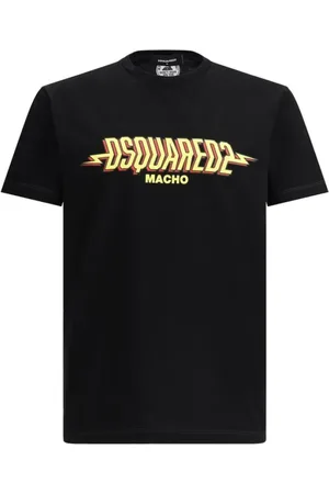Dsquared2 Top, Herre, Sort, XL, Bomuld, Kontrast Monogram Bomuld T-shirt