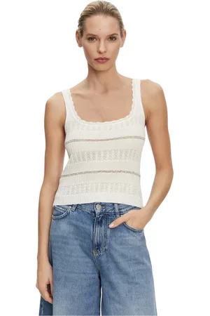 Pinko Top, Dame, Hvid, S, Bomuld, Bomuldstanktop