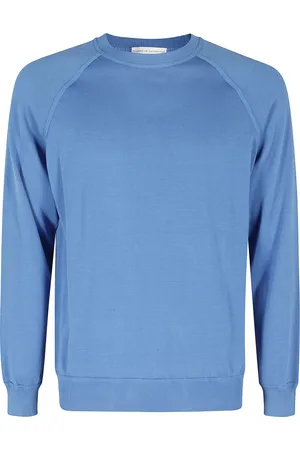 FILIPPO DE LAURENTIIS Strik, Herre, Blå, XL, Raglan Crepe Top