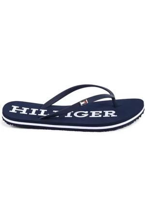 Tommy Hilfiger Sko, Dame, Blå, 37 EU, Logo Flip Flops Sommer Sandaler