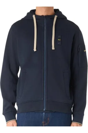 Blauer Sweathshirts & Hoodies, Herre, Blå, L, Bomuld, Blå Cardinton hættetrøje
