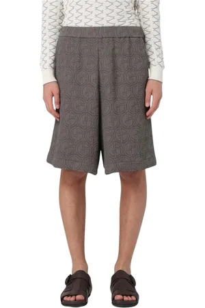 Giorgio Armani Shorts, Herre, Brun, M, Læder, Brun Geometriske Shorts