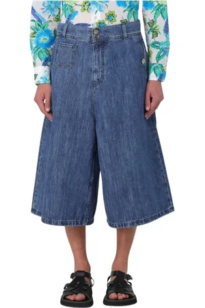 Etro Shorts, Herre, Blå, W31, Denim, Klassiske Denim Culotte Shorts