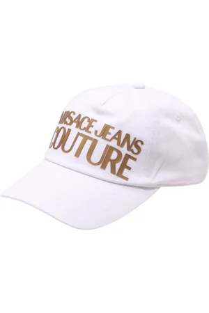 VERSACE Tilbehør, Herre, Hvid, ONE SIZE, Uld, Jeans Couture Baseball Hat Hvid/Guld