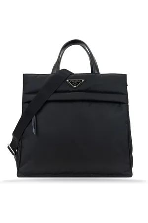 Prada Taske, Dame, Sort, ONE SIZE, Uld, Kvinders Skuldertaske med Læderdetaljer