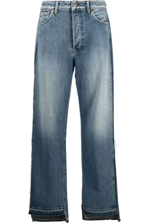 3x1 Jeans, Dame, Blå, W28, Bomuld, Forvasket blå vidde jeans