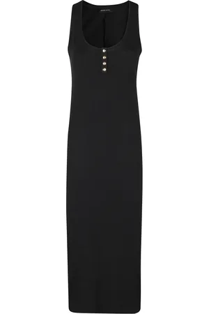 ANINE BING Kjole, Dame, Sort, S, Bomuld, Sort Tank Midi Kjole Alessia Stil