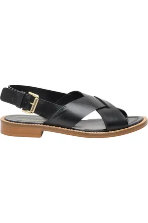 Guglielmo Rotta Sko, Dame, Sort, 36 EU, Læder, Sort læder sandal Quito
