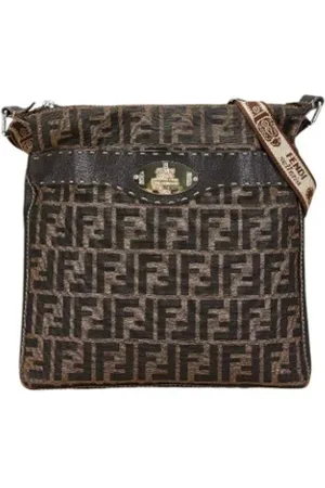 Fendi Pre-owned, Dame, Brun, ONE SIZE, Uld, Pre-owned Canvas fendi-tasker