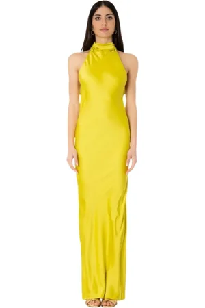 ACTUALEE Kjole, Dame, Grøn, XS, Polyester, Lamineret Kjole - Lime Farve