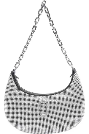 Marc Jacobs Taske, Dame, Grå, ONE SIZE, Uld, Rhinestone Curve Small Shoulder Bag