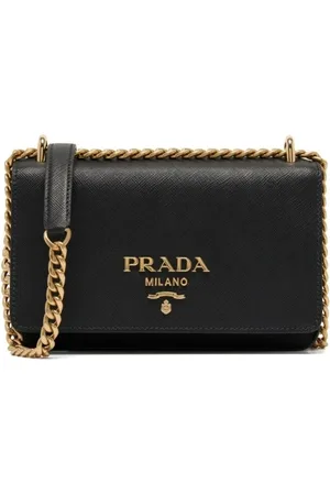 Prada Taske, Dame, Sort, ONE SIZE, Læder, Mini Læder Taske med Justerbar Strop