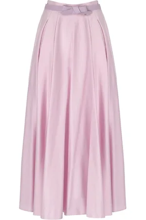 Elisabetta Franchi Nederdel, Dame, Lyserød, M, Bomuld, Kvarts Bæltet Nederdel med Bue