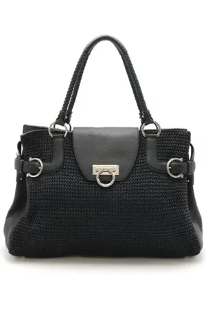 Salvatore Ferragamo Pre-owned, Dame, Sort, ONE SIZE, Uld, Pre-owned Laeder skuldertasker