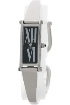 Gucci Pre-owned, Dame, Sort, ONE SIZE, Tyl, Pre-owned Rustfrit stal watches