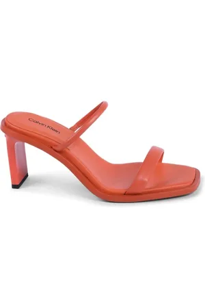 Calvin Klein Sko, Dame, Rød, 40 EU, Læder, Rød Læder Sandal Lavet i Portugal