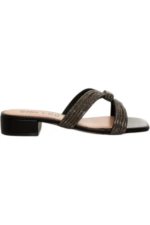 Bibi Lou Sko, Dame, Sort, 38 EU, Læder, Smykket Sort Læder Sandal