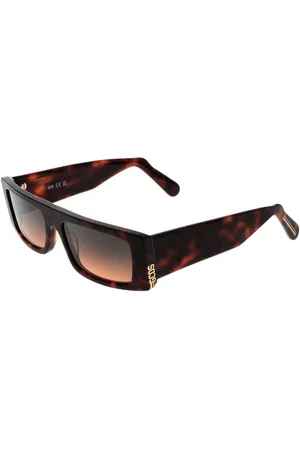 GCDS Tilbehør, unisex, Brun, ONE SIZE, Uld, Brun Rektangulære Solbriller Gradient Linser