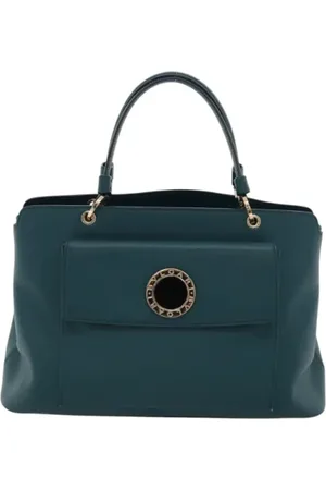 Bvlgari Pre-owned, Dame, Blå, ONE SIZE, Uld, Pre-owned Laeder hndtasker