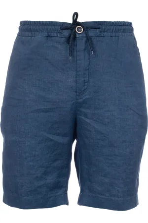 Vilebrequin Shorts, Herre, Blå, W36, Linned, Linned Bermuda Shorts
