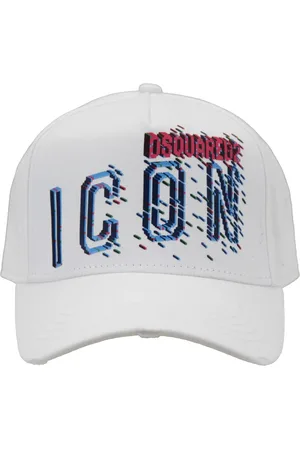 Dsquared2 Tilbehør, unisex, Hvid, ONE SIZE, Bomuld, Ikon Baseballkasket med spænde