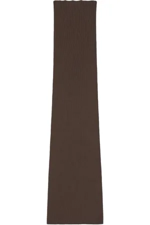 Max Mara Nederdel, Dame, Brun, S, Polyester, Brun Ribbet Lang Nederdel