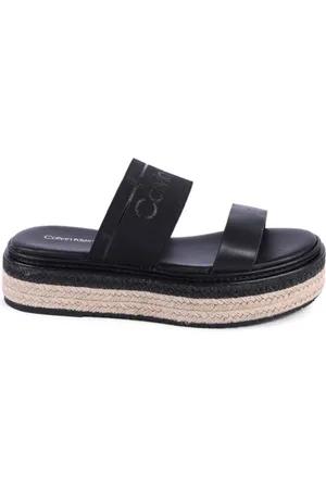 Calvin Klein Sko, Dame, Sort, 38 EU, Polyester, Sort Kile Espadrille Sandal