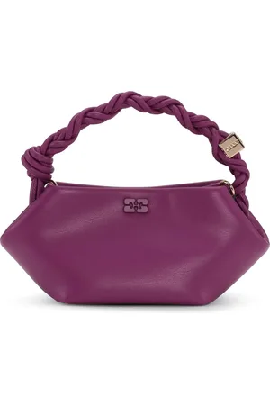 Ganni Taske, Dame, Lilla, ONE SIZE, Uld, Lilla Mini Taske med Butterfly Logo