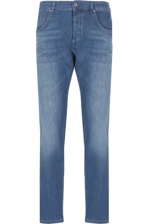 Don the Fuller Jeans, Herre, Blå, W31, Bomuld, Blå Bomuldsjeans med Broderi
