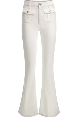 Guess Bukser, Dame, Hvid, W30, Uld, Stilfulde Wide Leg Bukser