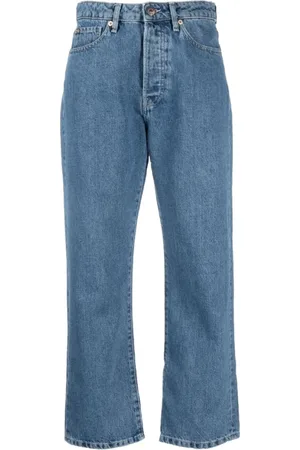 3x1 Jeans, Dame, Blå, W30, Bomuld, Mørk Vasket Cropped Leg Jeans