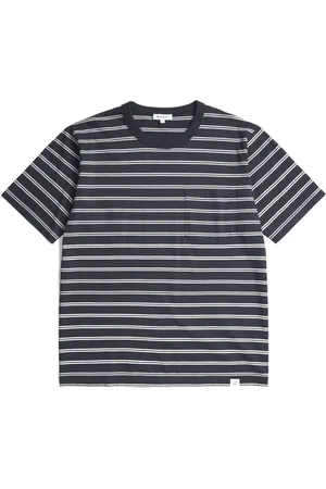 Norse projects Top, Herre, Blå, L, Bomuld, Blå Sailor Lomme T-shirt Bomuld