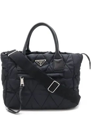 Prada Pre-owned, Dame, Sort, ONE SIZE, Uld, Pre-owned Canvas totes