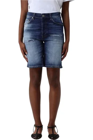Dondup Shorts, Dame, Blå, W26, Denim, Elegant High-Waisted Denim Shorts