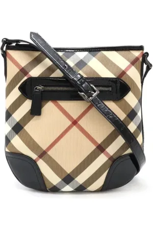 Burberry Pre-owned, Dame, , ONE SIZE, Uld, Pre-owned Stof crossbody-tasker