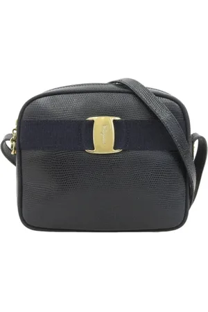 Salvatore Ferragamo Pre-owned, Dame, Blå, ONE SIZE, Uld, Pre-owned Laeder skuldertasker