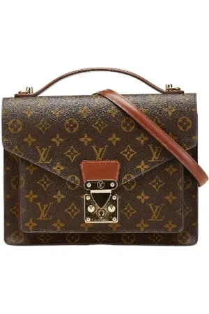 LOUIS VUITTON Pre-owned, Herre, Brun, ONE SIZE, Uld, Pre-owned canvas håndtasker