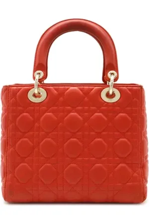 Dior Pre-owned, Dame, Rød, ONE SIZE, Uld, Pre-owned Laeder totes