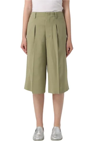Ami Shorts, Dame, Grøn, W34, Uld, Grønne Plisserede Culottes til Kvinder