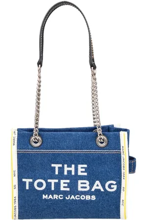 Marc Jacobs Taske, Dame, Blå, ONE SIZE, Denim, Blå Denim Tote med Broderet Logo
