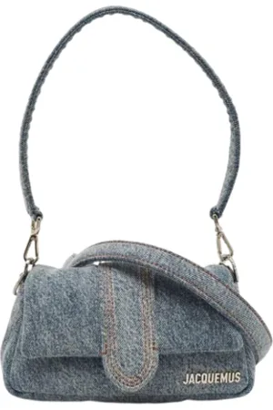 Jacquemus Pre-owned, Dame, Blå, ONE SIZE, Uld, Pre-owned Denim skuldertasker