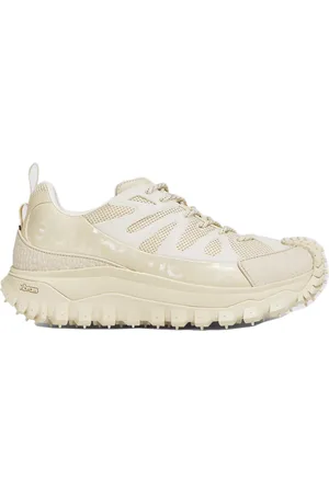 Moncler Sko, Herre, Hvid, 42 EU, Læder, Hvide Sneakers Mesh Læder Vandtæt
